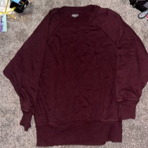 Aerie // oversized crew neck sweatshirt maroon